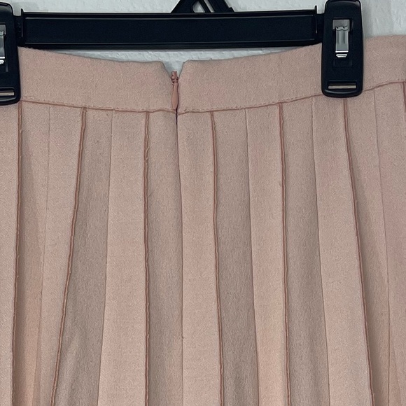 Banana Republic Soft Pink A-Line Pleated Midi Skirt Size 10 Petite - Picture 8 of 10